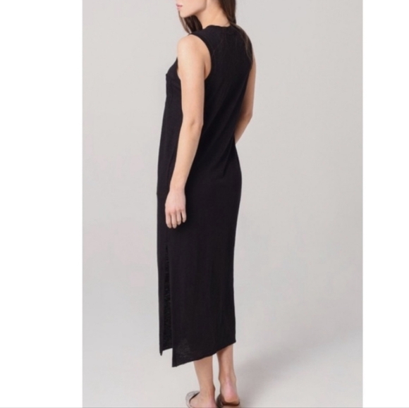 ATM maxi side split sleeveless dress with chest pocket minimalist Coastal grandm - Picture 3 of 9
